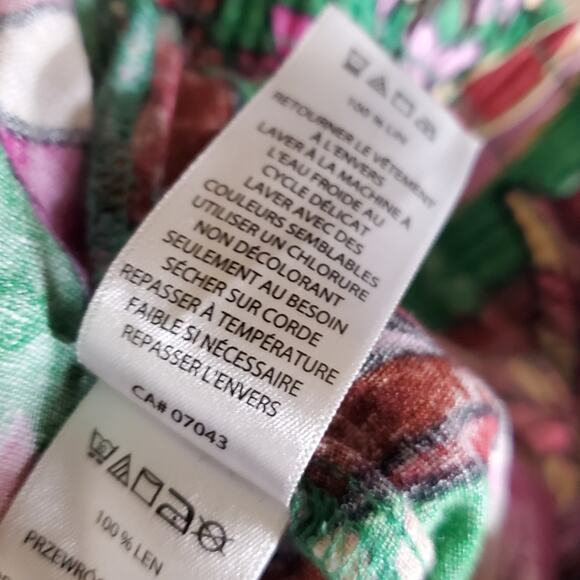 Cynthia Rowley 100% Linen Bright Colorful wide leg Pull on casual pants Size med - Picture 5 of 11